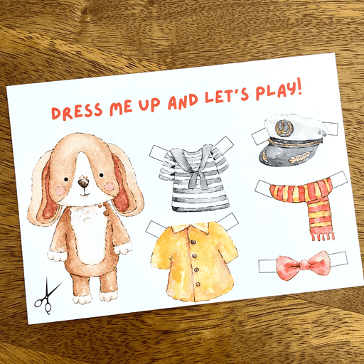 Dog Paper Dress Up Activity Card - Eco Friendly Party / Goodie Bags