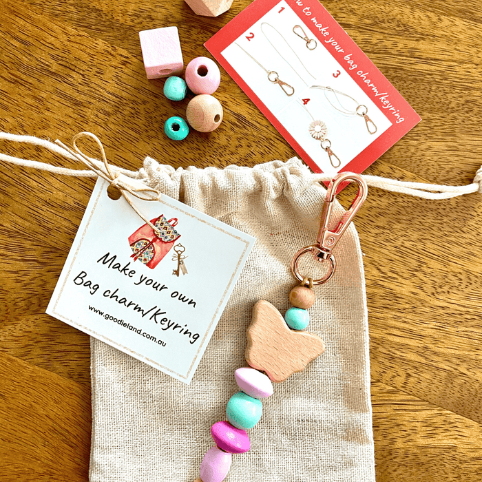 Make Your Own Wooden Bag charm/Keyring - Eco Friendly Party / Goodie Bags