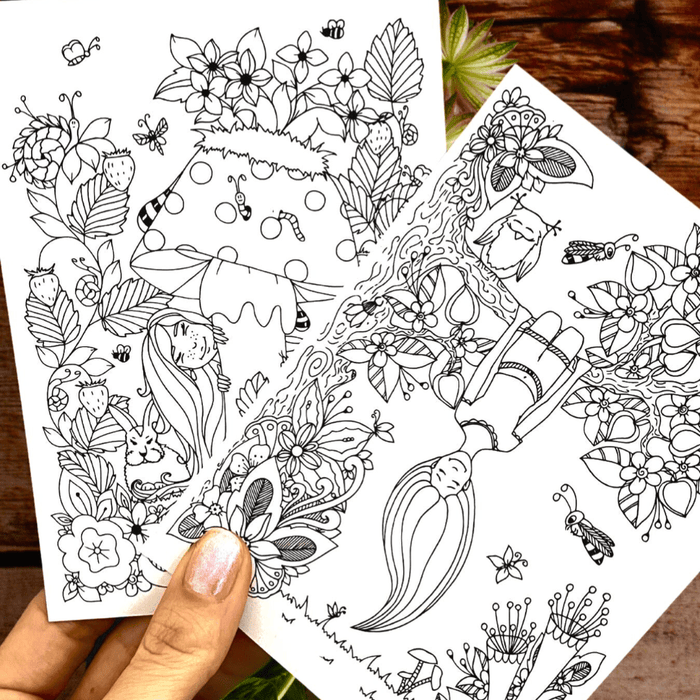 Double Sided Lovely Colouring Page - Goodieland