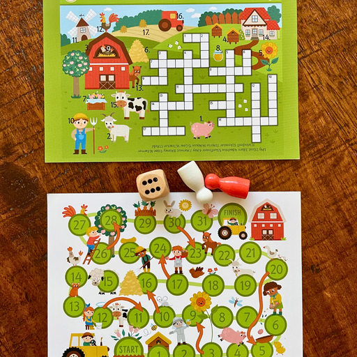 Double Sided Farm Activity Card and Board Game/ Party Bag Favour - Goodieland